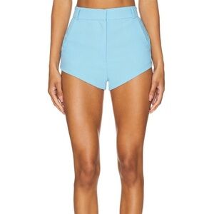 Amanda Uprichard Sky Blue High Waist Tailored Shorts